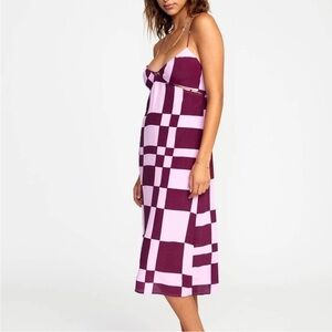 RVCA Purple and Pink Checkered Chemise